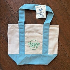 Trader Joe’s Mini Pastel Canvas Tote Bag - Blue